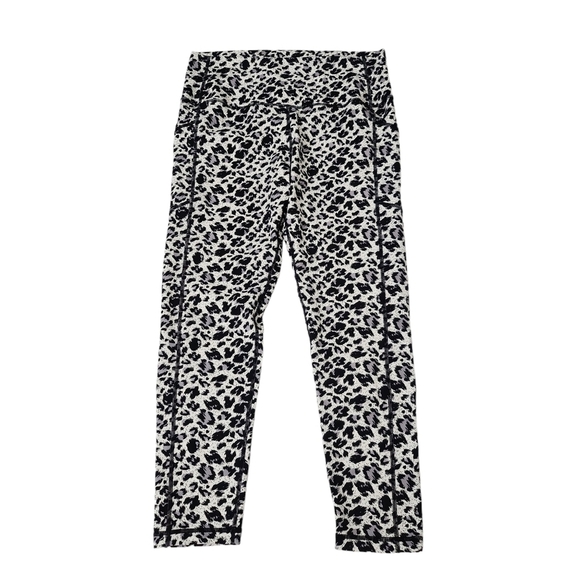 ZYIA Active Womens 7/8 Brilliant Leggings 14-16 Black Snow Leopard Hi-Rise - Picture 1 of 11